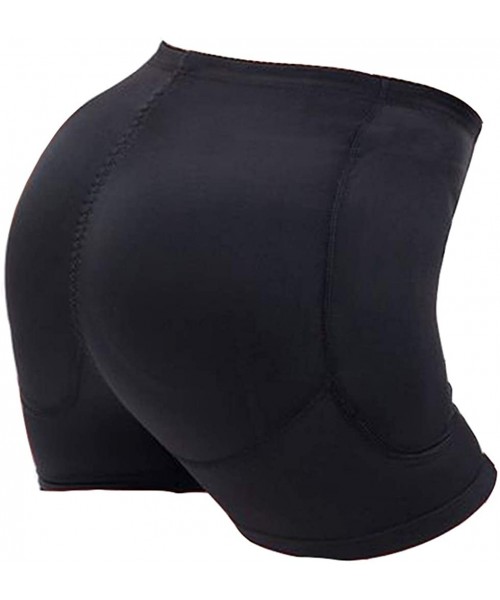 Shapewear Hip and Butt Pads Enhancer Panties 4 Removeable Padded Seamless Fake Buttock Control Boyshort - Black - C318WK5TTXL
