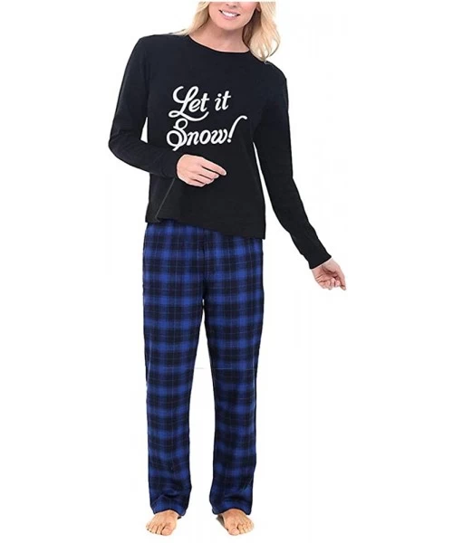 Sets Blue Plaid Pajamas Set for Men/Women/Kid-Super Soft Cotton Long Sleepwear Set - Women - CX18LS0N70X