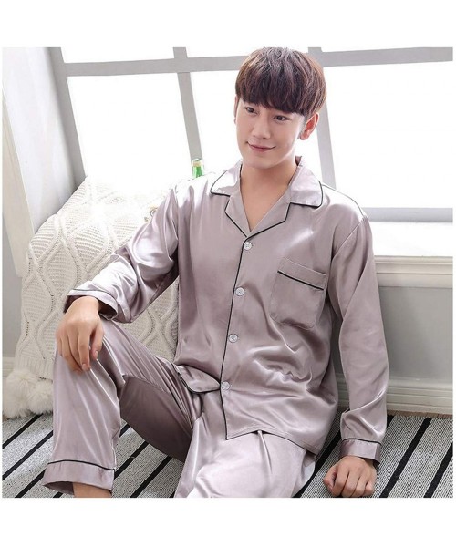 Sleep Sets Woman Man Pajamas Set Sleepwear Couple Pajamas Satin Nightwear Long Sleeve Homewear Leisure Home Cloth - Men 002 -...