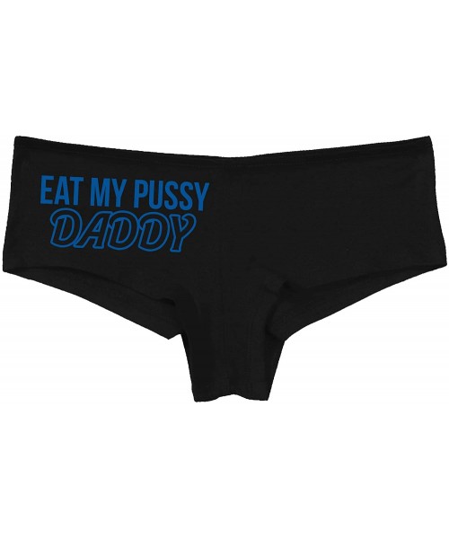 Panties Eat My Pussy Daddy Oral Sex Lick Me Black Boyshort Underwear - Royal - CK1959LLI6O