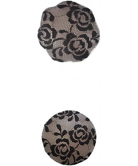 Accessories Women&Man Silicone Reusable Adhesive Pasties Nipple Covers Breast Petals - Black Sexy Lace Pattern (Round 1 Pair ...
