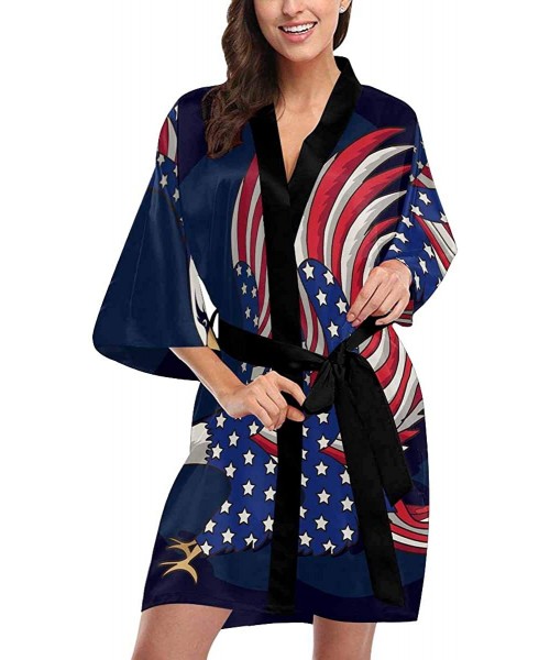 Robes Custom Eagles Flag American Women Kimono Robes Beach Cover Up for Parties Wedding (XS-2XL) - Multi 1 - CH194TED8X0