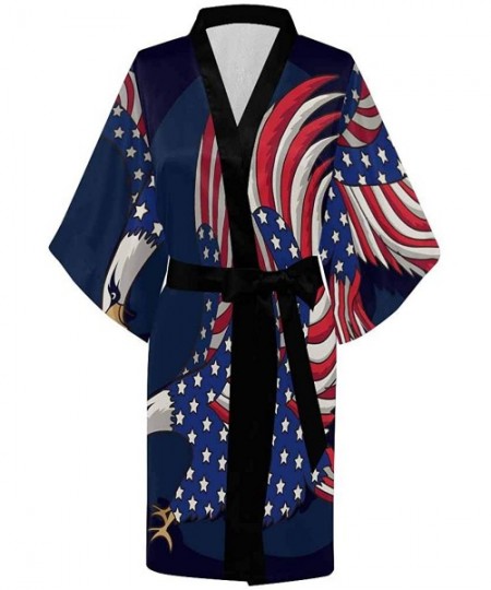 Robes Custom Eagles Flag American Women Kimono Robes Beach Cover Up for Parties Wedding (XS-2XL) - Multi 1 - CH194TED8X0