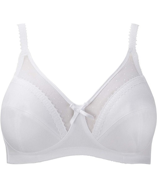 Bras Women's Charlotte Wire-Free Cotton-Lined Comfort Bra - White - CY115FF1M7H