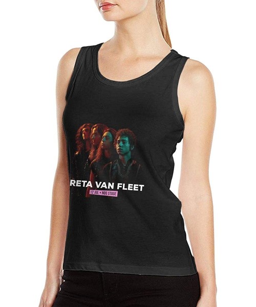 Camisoles & Tanks Greta Van Fleet Woman Sexy Undershirts Funny Vest Tshirts Black - Black - C619DUD3T3A