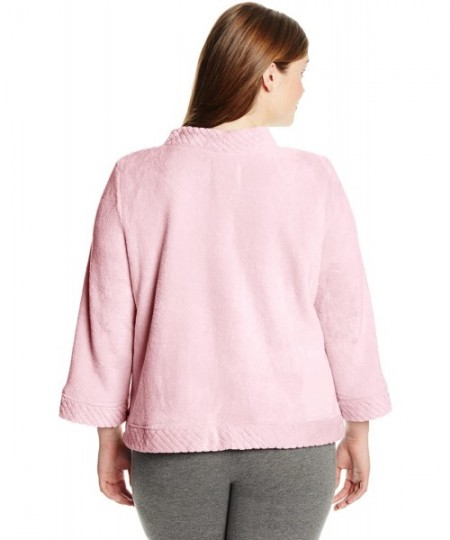 Robes Women's Size Bed Jacket Velcro Closings Plus - Light Pink - CQ11HVU0TRN