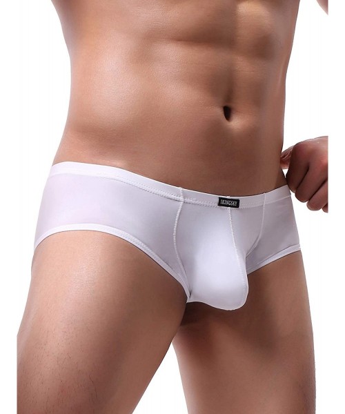 Boxer Briefs Men's Soft Boxer Briefs U-Hance Pouch Mens Underwear - White - CL1993XRH8Q