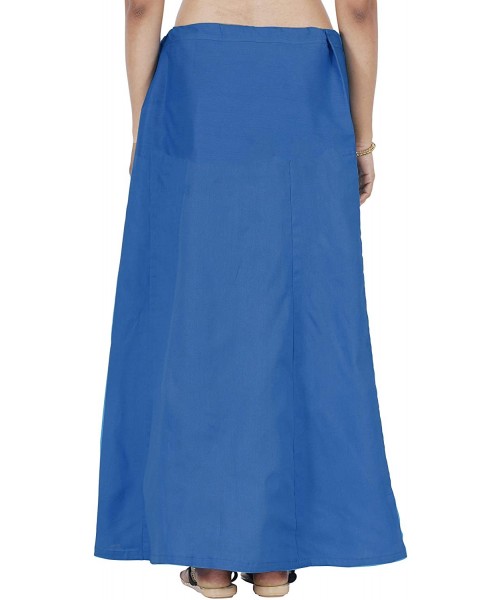 Slips Women's Cotton saree inskirt petticoat - Peacock Blue - CA194K86CWZ