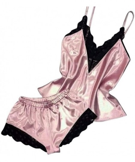 Accessories 2PC Women's Babydoll Underwear Set Soft Lace Nightdress Nightgown Sleepwear Lingerie - Purple - CI18Q8RRW86