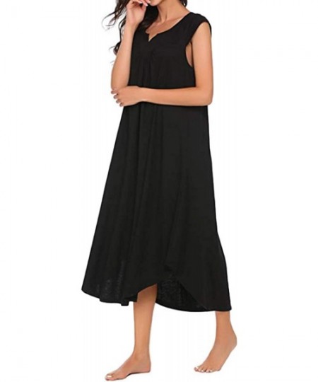 Nightgowns & Sleepshirts Nightgowns for Women V Neck Summer Sleepshirts Night Dress Soft Loungewear Sleepwear with Pockets - ...