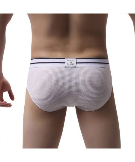 Briefs Men's Sexy Underwear Shorts- Sexy Briefs and Men's Underwear Solid Briefs Shorts Soft and Breathable Underpants - Whit...