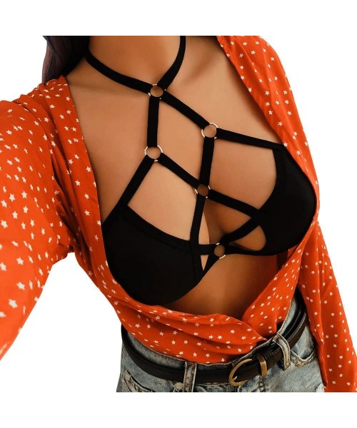 Bras Sexy Lingerie for Womens-Liraly Women Sexy Lingerie Strappy Bras Sleeveless Lace Crop Tops - Black - CJ194CWN9LH