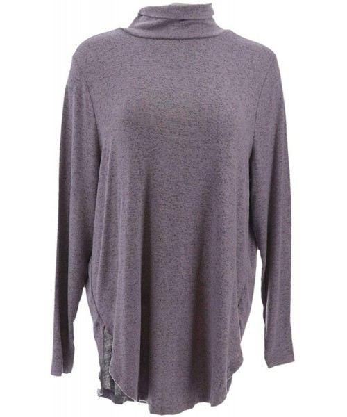 Tops Loungewear Brushed Hacci Turtleneck Top A345165 - Dusty Lavender - C01900KGMQC