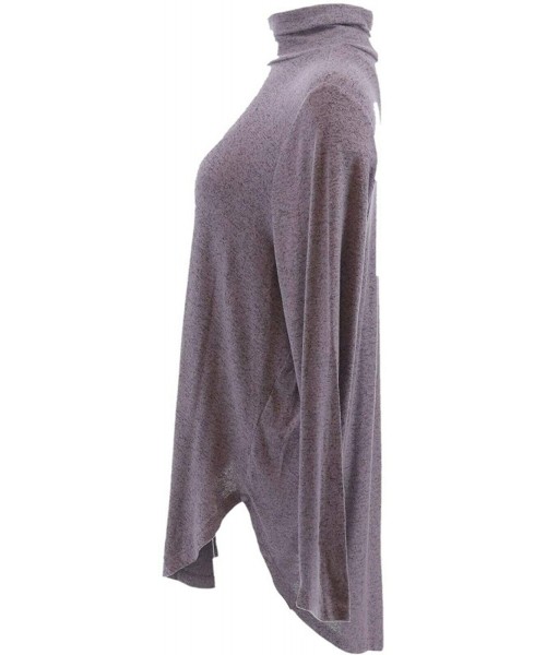 Tops Loungewear Brushed Hacci Turtleneck Top A345165 - Dusty Lavender - C01900KGMQC