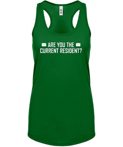 Camisoles & Tanks are You The Current Resident? Womens Racerback Tank Top - Kelly Green - CV180HC6SKR