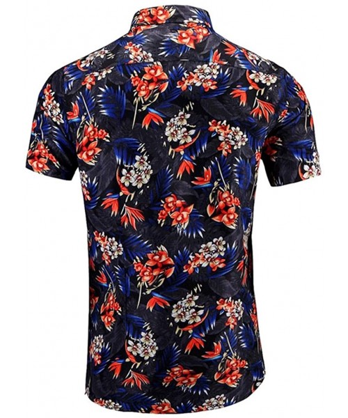 Trunks Men's Fashion Leisure Digital Print Stitching Shirt T-Shirt Blouse - Black6 - CQ195Q596X3