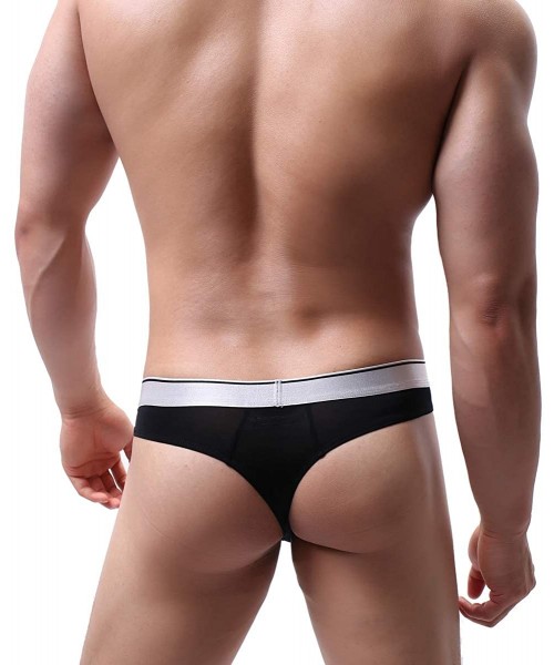 Briefs Men's Briefs Underwear Stretch Hip with Comfort Waistband Low Rise Big Pouch Solid Color - Black - CU18UYW4TR2