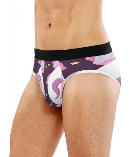 Bikinis Mens Underwear Briefs Sexy Stretch Comfort Low Rise Bikini Underpant(Cute Unicorn Design) - Fabulous Color - CW1908OZXU4