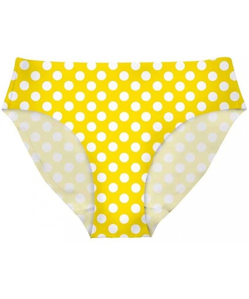 Panties Women's Breathable Hipster Underwear Brief Cool Strech Comfortable Bikini Panty - Polka Dot Yellow - CO18SQ8YW43