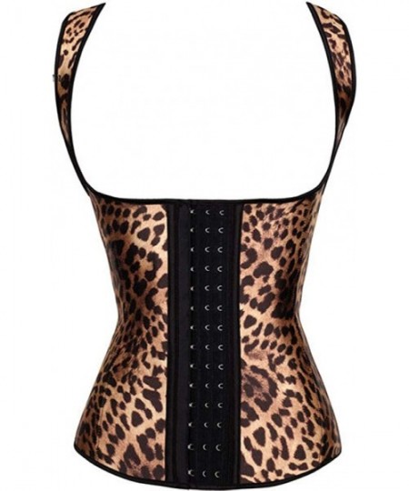 Shapewear Womens Latex Waist Trainer Corset Vest Underwear Tank Tops Tummy Control Shapewear Slimming Body Shaper - Leopard -...