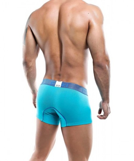 Boxer Briefs Mens Classic Fit Ultra Soft Micro Pouch Boxer Trunk Sexy Underwear OTG015 - Green Jade - CX18CZXSMED
