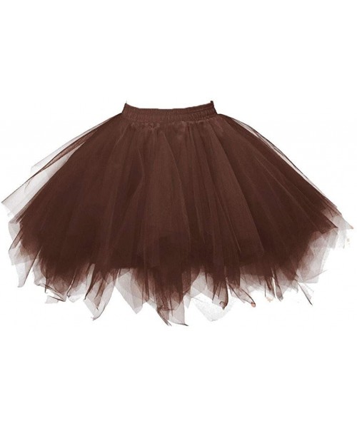 Slips Women's Puffy Tutu Layered Tulle Petticoat Skirt for Party Short Vintage Ballet Bubble Dance Skirts - E - C6193E0ZU8G