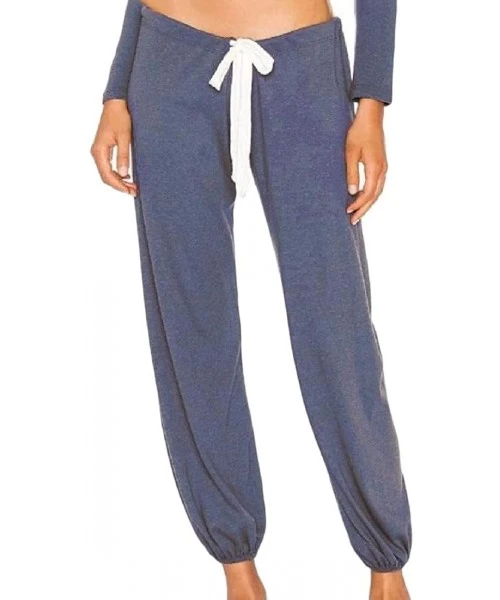 Bottoms Women Pajama Pants Lounge Pant Sleep Bottoms Drawstring Yoga Jogger Pants - Blue - CJ19CAYMMTT
