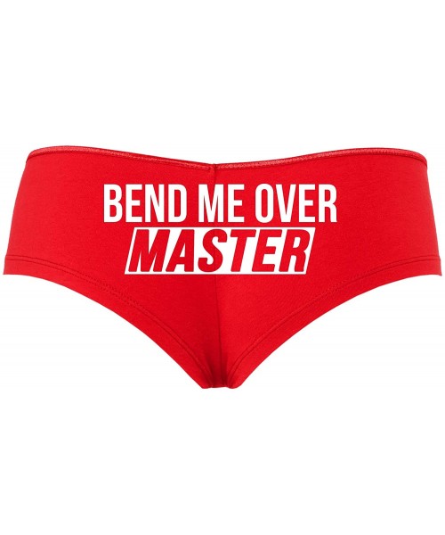 Panties Bend Me Over Master Face Down Ass Up Slutty Red Boyshort - White - CP19652XMDN