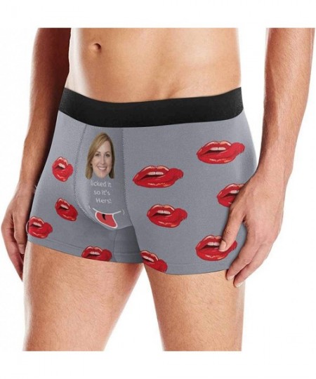 Boxer Briefs Custom Men's Boxer Briefs Printed with Funny Photo Face Licked it so It's Hers Black - Multi 11 - CU197ZXNE3Q