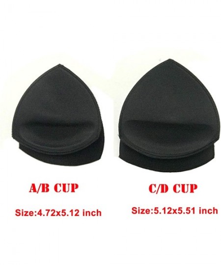 Accessories 6 Pairs (12 Pice) C/D-DD Cup for Bra Pad Inserts Bra Pads Sewn Padded for Sports Bra - Black - CR194GN47YC