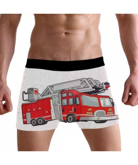 Boxer Briefs Cute Cartoon Fire Truck Men's Sexy Boxer Briefs Stretch Bulge Pouch Underpants Underwear - Cute Cartoon Fire Tru...