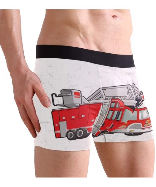 Boxer Briefs Cute Cartoon Fire Truck Men's Sexy Boxer Briefs Stretch Bulge Pouch Underpants Underwear - Cute Cartoon Fire Tru...