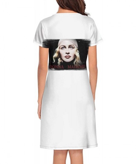 Nightgowns & Sleepshirts The-Queen-of-Pop-Madonna- Sexy Nightgowns Long Nightdress Sleepshirts Sleepwear for Women Girls - Wh...