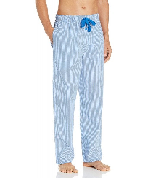 Sleep Bottoms Men's Woven Sleep Pajama Pant - Blue Stripe - CD18C7IWT5H