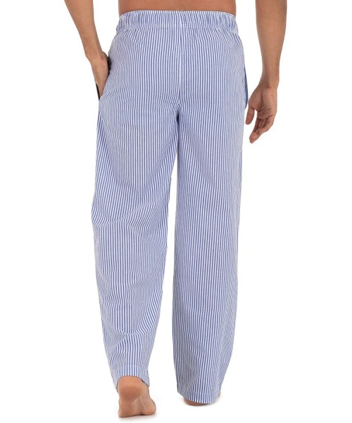Sleep Bottoms Men's Woven Sleep Pajama Pant - Blue Stripe - CD18C7IWT5H