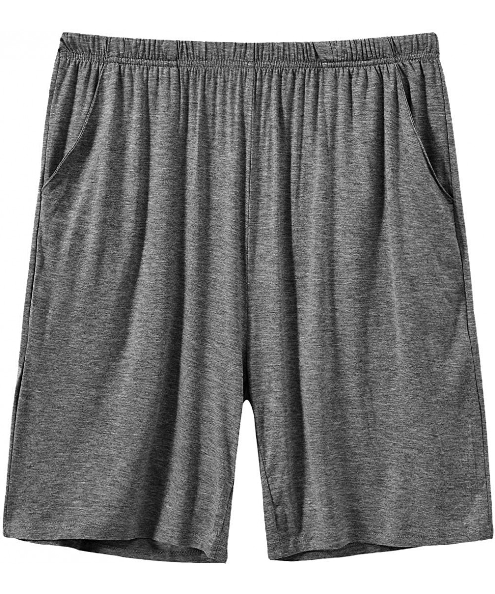 Sleep Bottoms Men's Pajama Shorts Comfortable Lounge Sleep Shorts with Pockets - One Dark Grey - CA18W463K7D