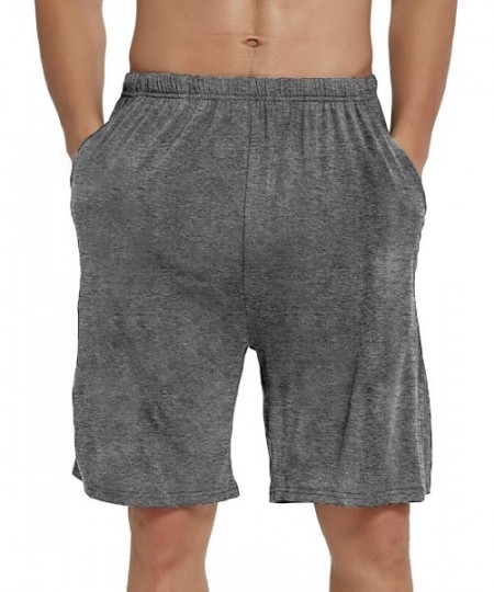 Sleep Bottoms Men's Pajama Shorts Comfortable Lounge Sleep Shorts with Pockets - One Dark Grey - CA18W463K7D