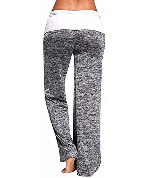 Bottoms Women's Comfy Casual Pajama Pants Lounge Yoga Pants Women Wide Leg Palazzo Pant - 4grey - CY18KRASH90