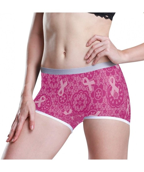 Panties Women's Seamless Boyshort Panties French Fries Underwear Stretch Boxer Briefs - Pink Ribbon - Breast Cancer Awareness...