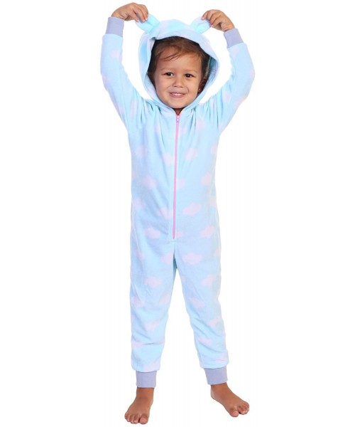 Sets Women's & Kid's Fleece Novelty One-Piece Hooded Pajamas - Cloud - CK186ELIOYU