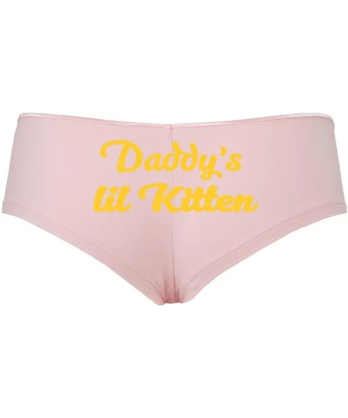 Panties Daddys Little Kitten DDLG CGLG BDSM Sexy Pink Boyshort Panties - Yellow - CI18SX34345