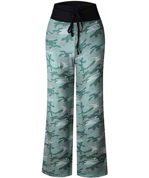 Bottoms Women's Loose Baggy Yoga Palazzo Pants Floral Printed Lounge Flowy Beach Pants - 09camo - CH1884K884T