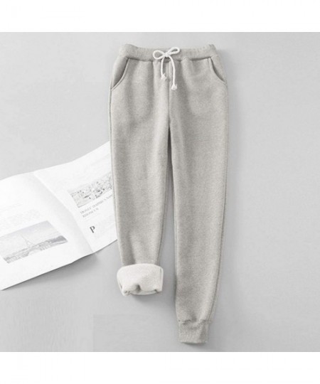 Sets Women's Pajama Bottoms Pure Coral Velvet Household Trousers Comfortable Pants - B-gray - CQ19DETRWI2