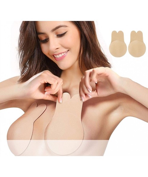 Accessories Lift Up Invisible Bra Tape-Women Strapless Backless Adhesive Silicone Breast Pasties (Rabbit's ears) - Beige - C1...