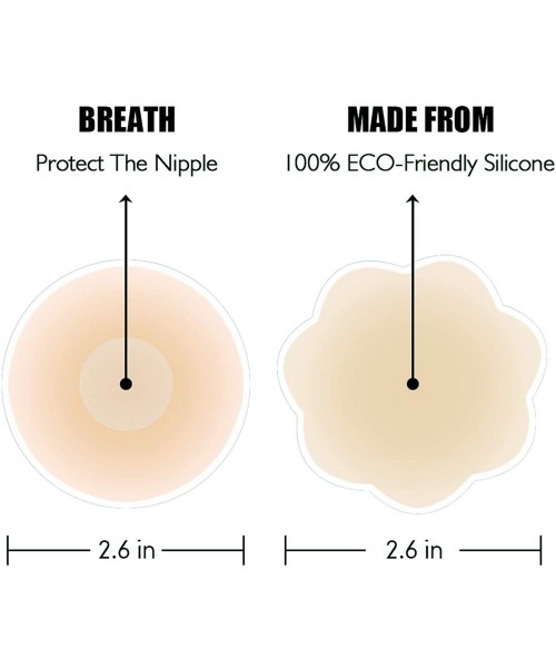 Accessories 4 Pairs Womens Reusable Adhesive Nipple Covers Invisible Beige Size Small - C2182HCWI0K