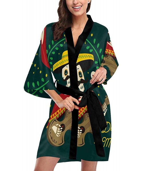Robes Custom Dinosaur Bike Funny Women Kimono Robes Beach Cover Up for Parties Wedding (XS-2XL) - Multi 3 - C3194TE69D0