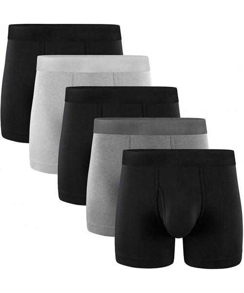 Boxer Briefs Mens Underwear Boxer Briefs Cotton Men's Boxer Briefs Underwear Men Pack Open Fly Pouch S M L XL XXL - J 5 Pairs...