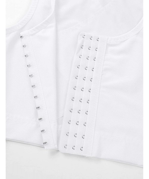 Shapewear Mens Sport Crop Tank Top Tomboy Lesbian Chest Binder Sleevless Compression Shirt Shapewear - White - CQ197D7DYR0