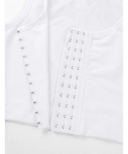 Shapewear Mens Sport Crop Tank Top Tomboy Lesbian Chest Binder Sleevless Compression Shirt Shapewear - White - CQ197D7DYR0