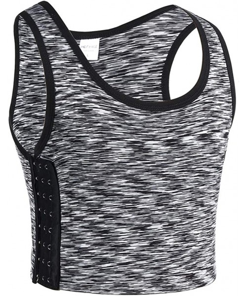 Bustiers & Corsets Women Tomboy Elastic Band Colors Chest Binder Tank Top - Light Grey - C6186YTHYM8